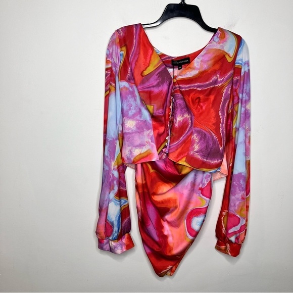 Koy & Victoria 3 piece set bright multicolored swirling pattern size XXL - Picture 2 of 12
